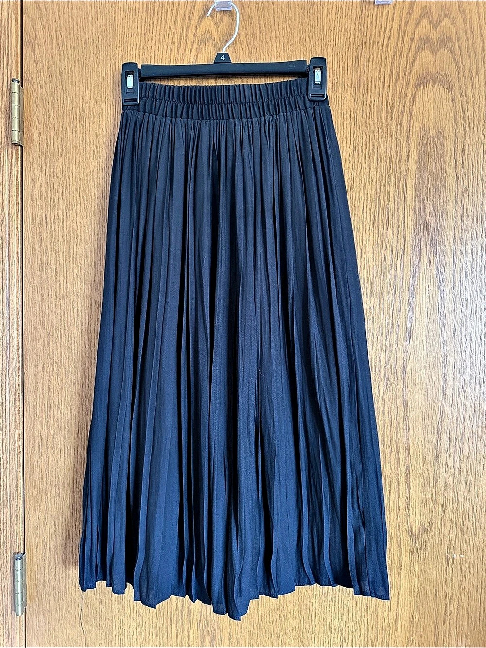 Pleated Maxi Skirt in Black